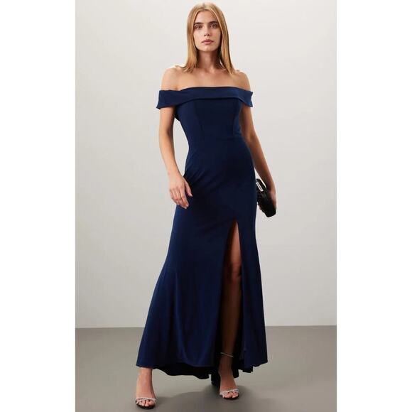 Faviana Dresses & Skirts - FAVIANA Blue Off The Shoulder Gown